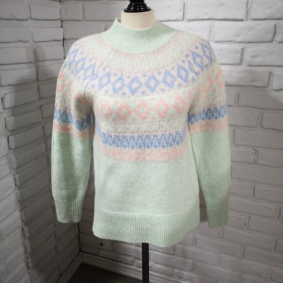 Ricki's Ladies Size Medium Mock Neck Fair Isle Straight Fit Sweater - Picture 1 of 9